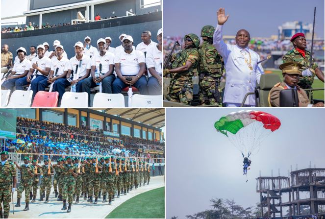 Le Président de la République SE Evariste Ndayishimiye exhorte le peuple Burundais de consolider les piliers de l'indépendance. 64ème Anniversaire de l'indépendance du #Burundi, Stade Intwari, Province Bujumbura, 1er Juillet 2026.